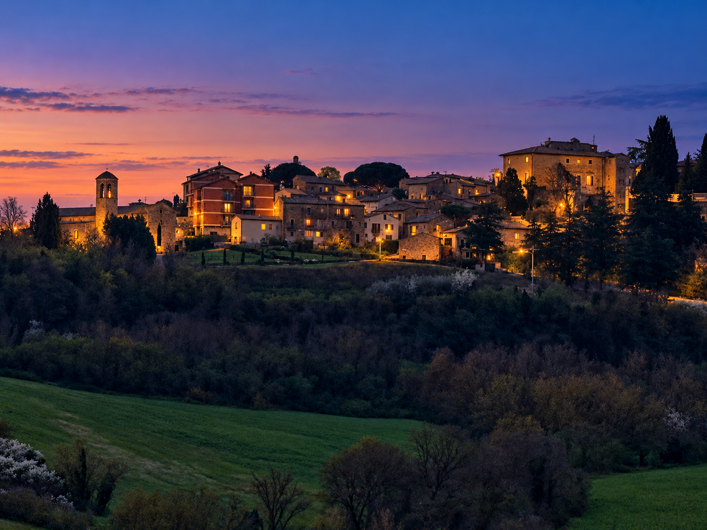 Takterrasse med utsikt mot Toscana ,slow life i historiske Proceno. Presenteres på vårt seminar 4. nov. – bilde 1